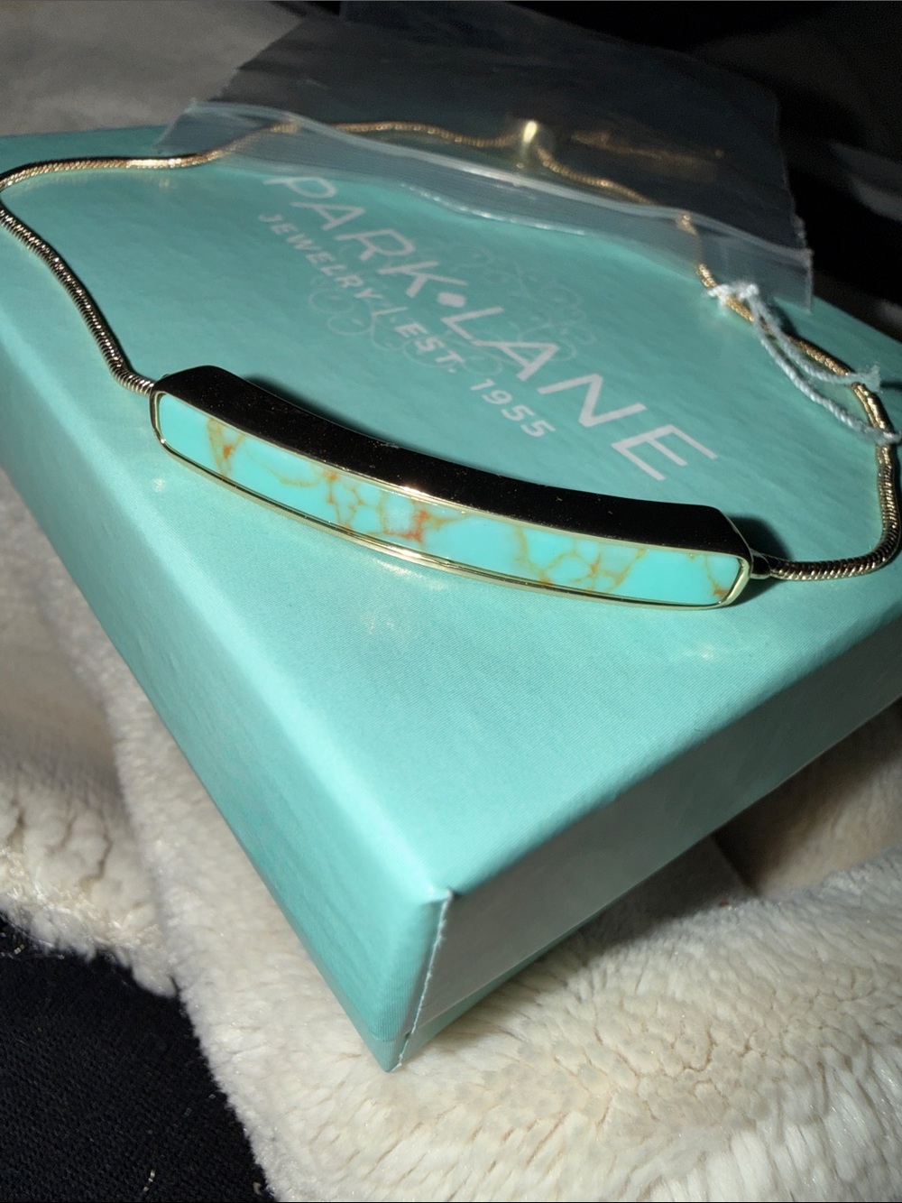 Park Lane Kai Gold Bar bracelet with Turquoise-Tone Inlay